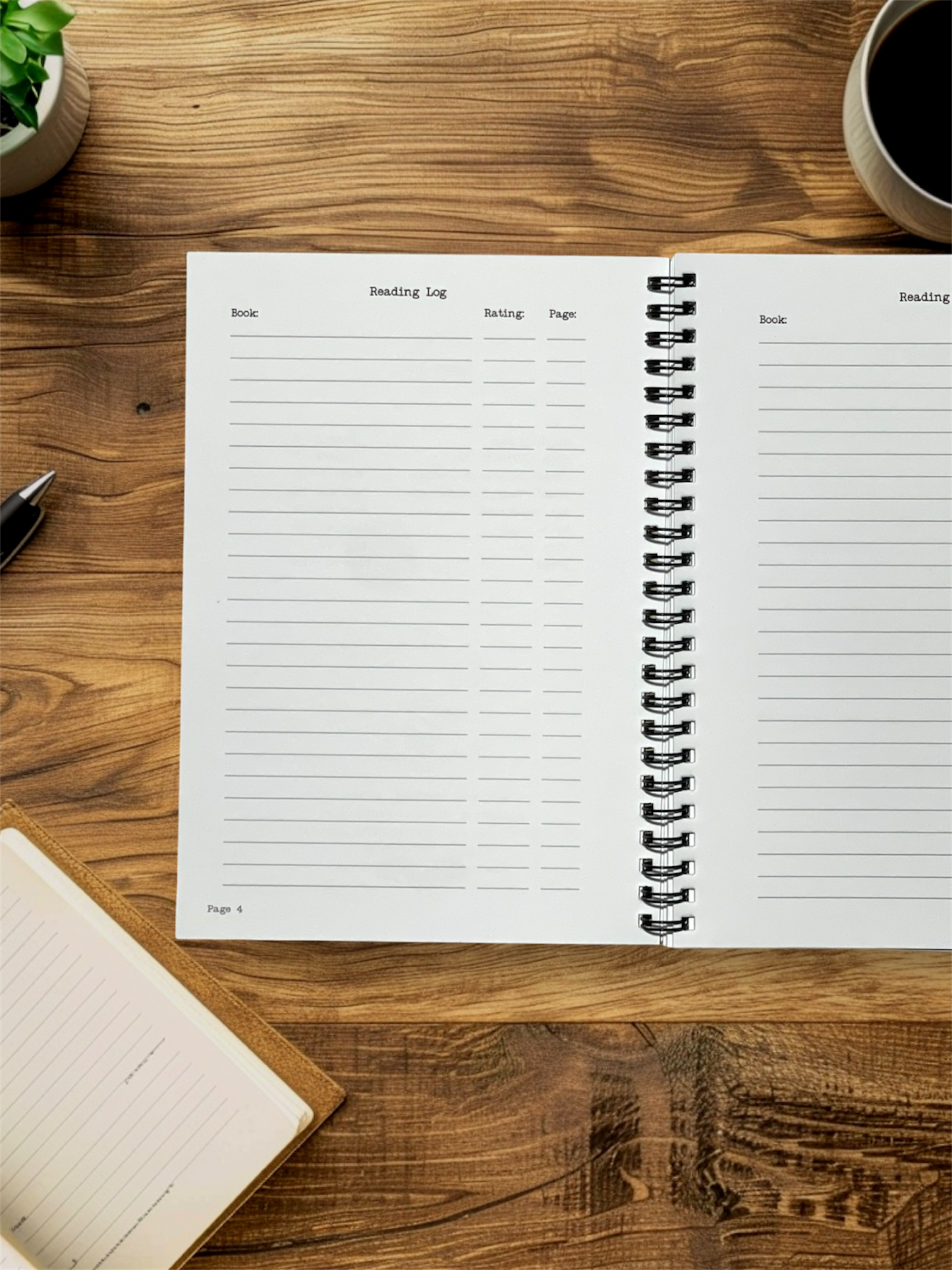 A5 Skull Reading Journal - Wirobound for book reviews and reading tracker