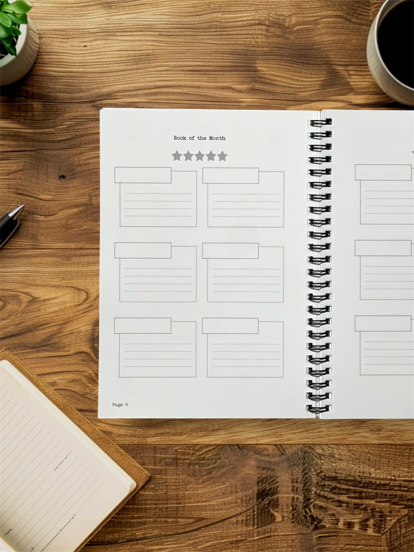 A5 Skull Reading Journal - Wirobound for book reviews and reading tracker