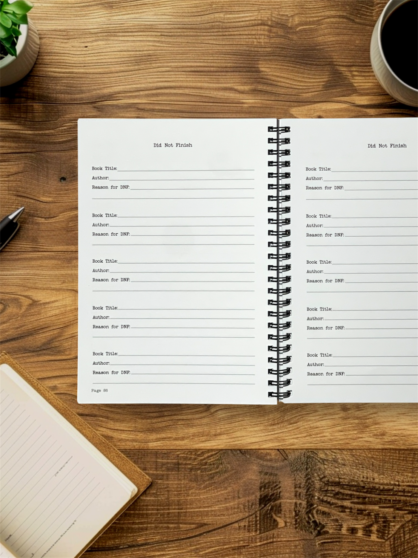 A5 Skull Reading Journal - Wirobound for book reviews and reading tracker