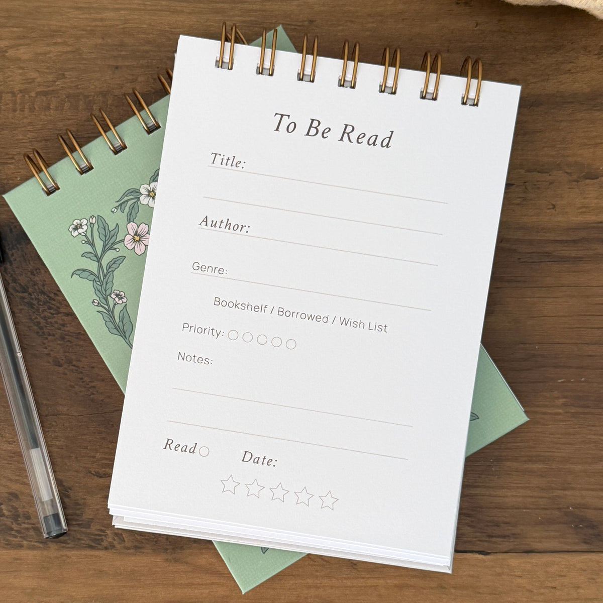 A6 To Be Read Tracker – Hardback Reading List Journal