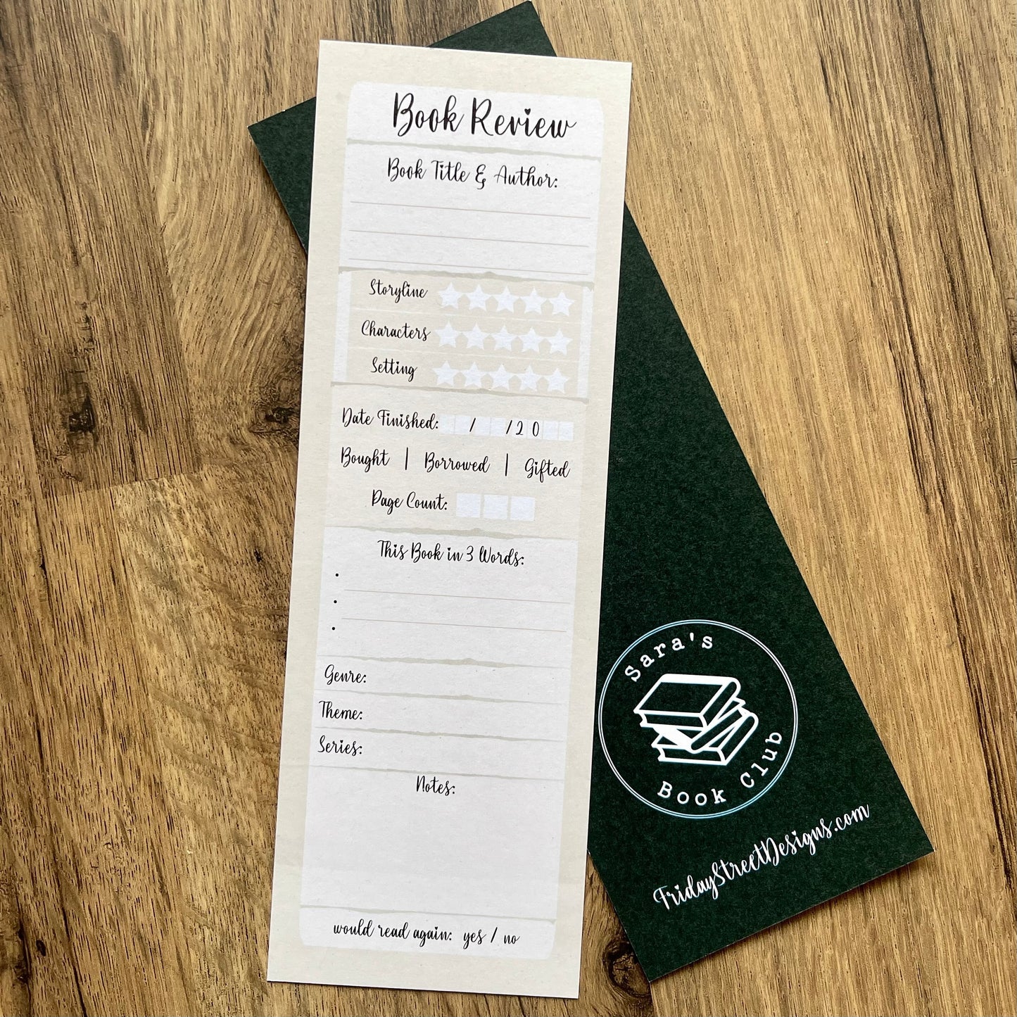 Book Review Bookmark Set of 4