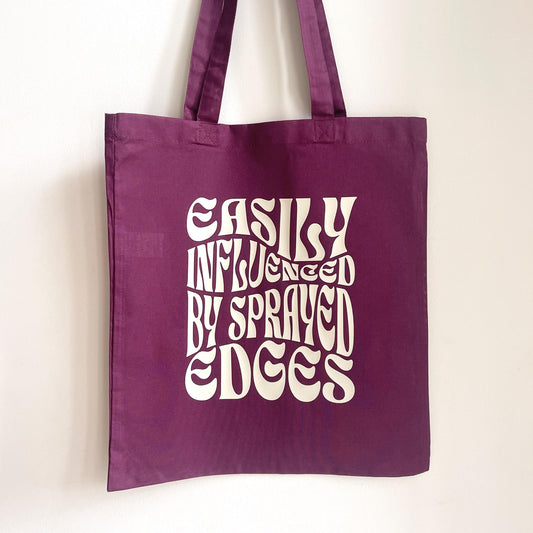 Retro Book Tote Bag - Burgundy