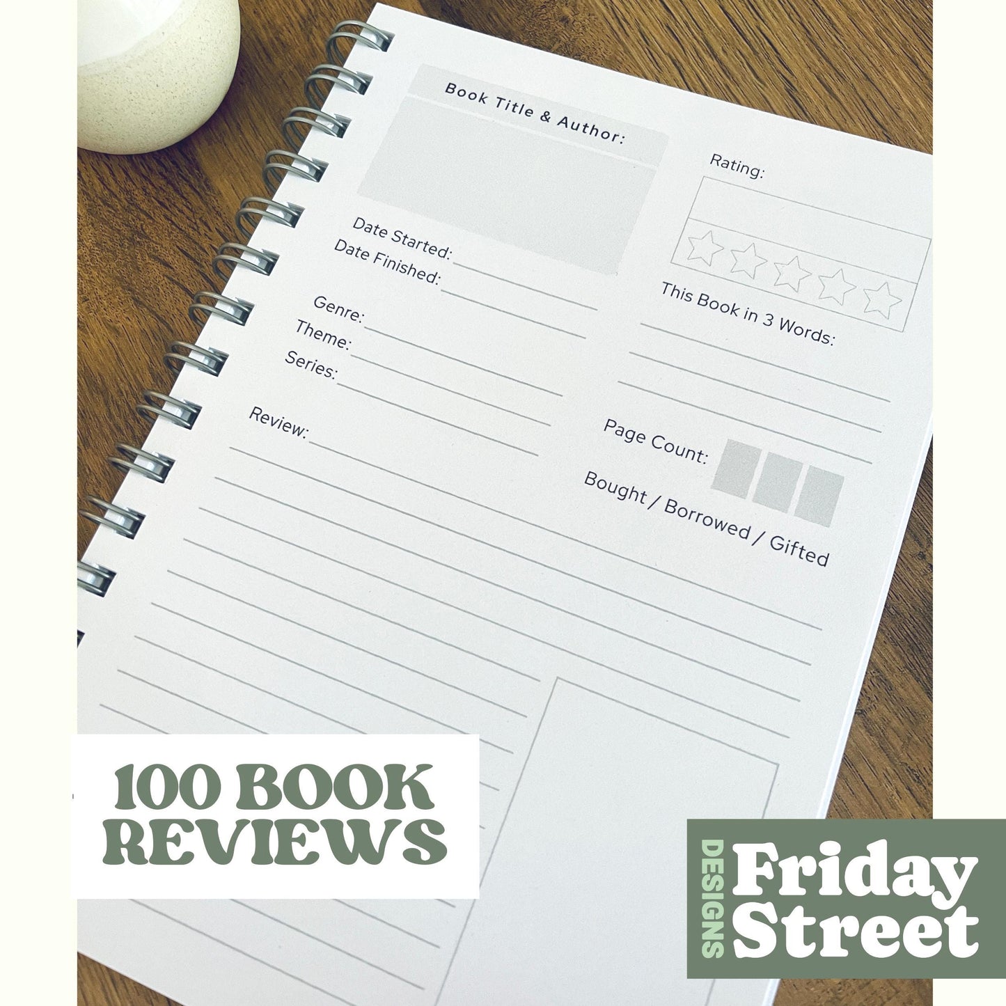 Reading Journal - Double or Singe Page Review Options