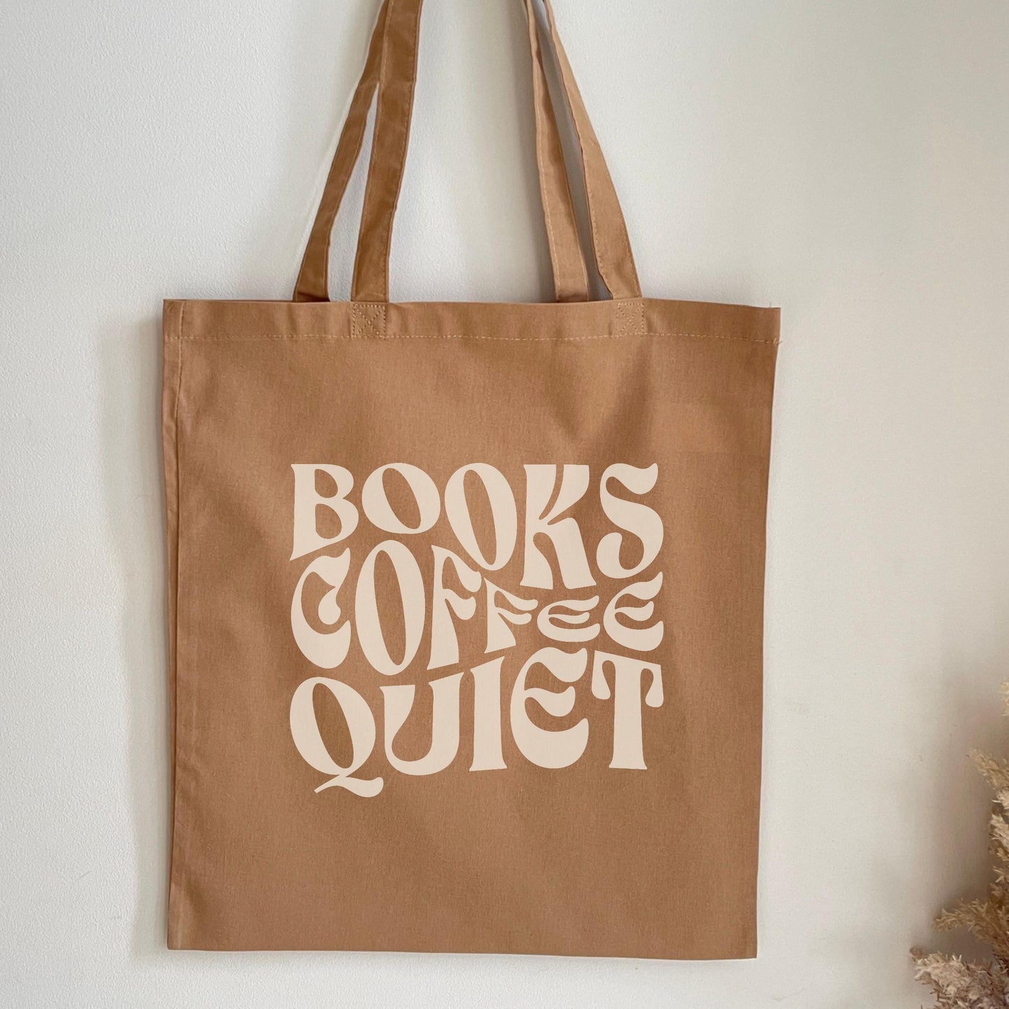 Book Tote Bag for Readers – Reusable Cotton Shopping Bag, Minimalist Print, Gift for Book Lovers & Teachers