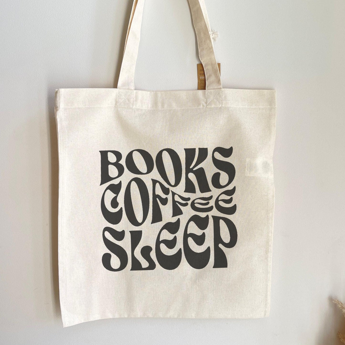 Book Tote Bag for Readers – Reusable Cotton Shopping Bag, Minimalist Print, Gift for Book Lovers & Teachers