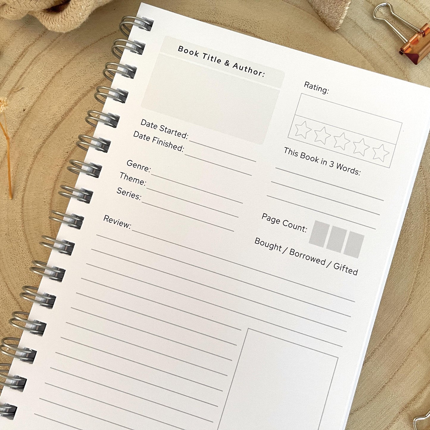Personalised Reading Journal - 100 Book Reviews