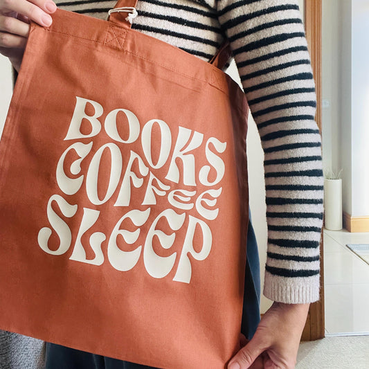 Book Tote Bag for Readers – Reusable Cotton Shopping Bag, Minimalist Print, Gift for Book Lovers & Teachers