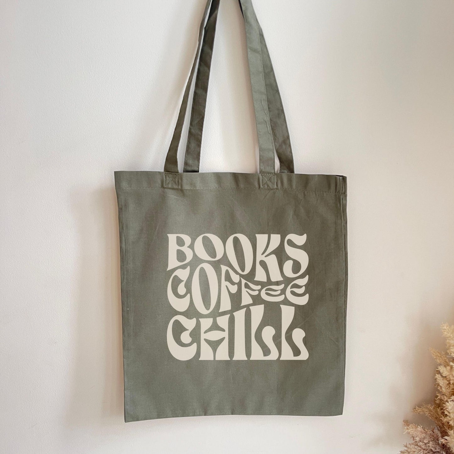 Book Tote Bag for Readers – Reusable Cotton Shopping Bag, Minimalist Print, Gift for Book Lovers & Teachers