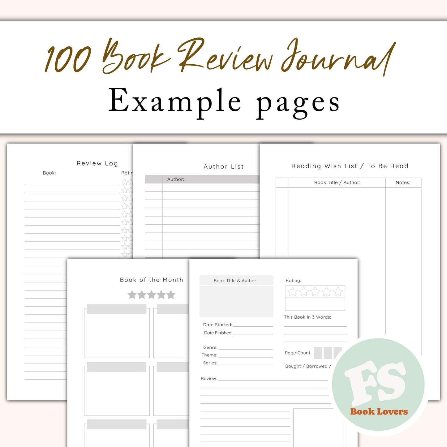 Personalised Reading Journal - 100 Book Reviews