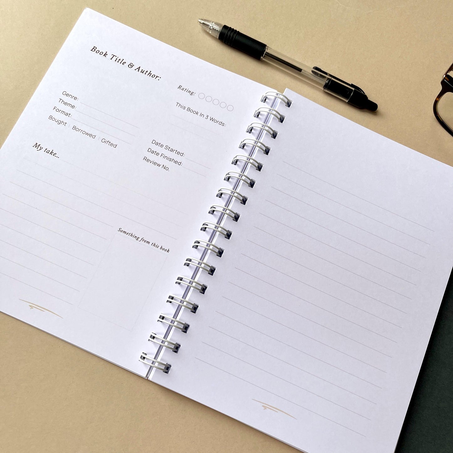 Book Review Journal - Double Page, 25 50 80 Reviews