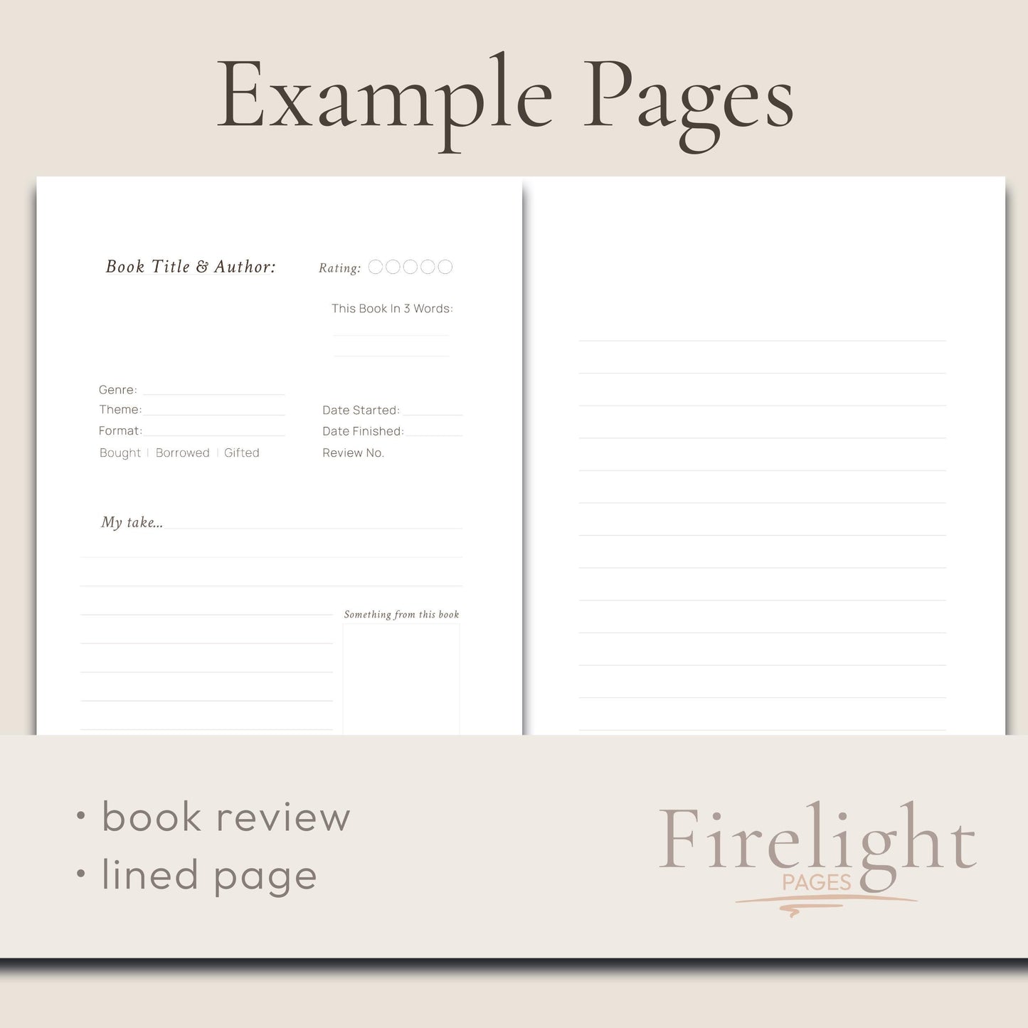 Book Review Journal - Double Page, 25 50 80 Reviews